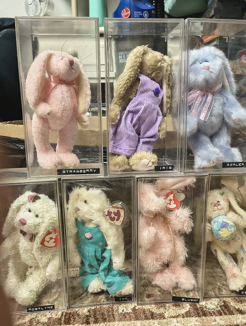 Ty Plush Cats Trio in Teal, Lavender, and Pink Shimmery Outfits